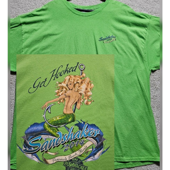 Gildan Other - Gildan Ultra Cotton Sandshaker 2014 Mermaid Fishing Graphic T Shirt Mens 3XL